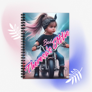 WOOT LIL BAD ASS BIKER CHICK✦  Ruled Spiral Notebook ✦